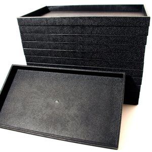 Black Plastic Stack-able Travel Jewelry Display Tray  14 3/4" x 8 1/4" x 1"